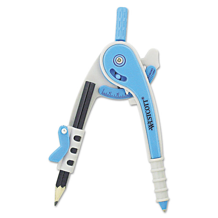 Plastic Safety Compass with Pencil, 6" Maximum Diameter, Assorted Colors