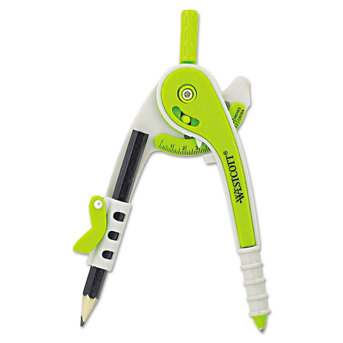 Plastic Safety Compass with Pencil, 6" Maximum Diameter, Assorted Colors