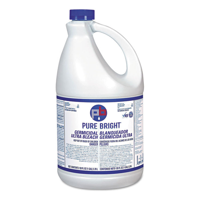 Liquid Germicidal Bleach, Fragrance-Free, 1 gal Bottle, 3/Carton