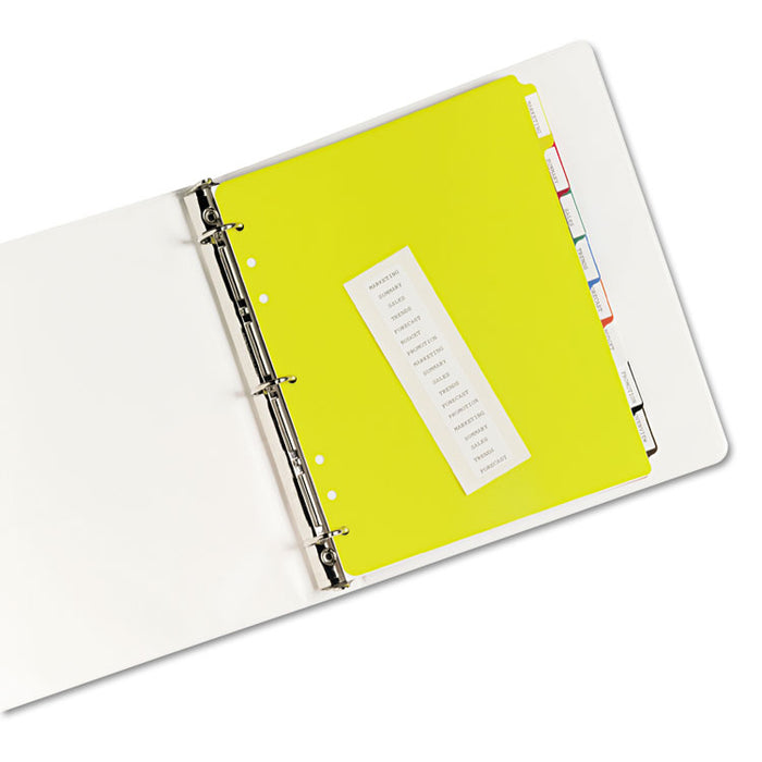 Heavy-Duty Plastic Dividers with Multicolor Tabs and White Labels , 8-Tab, 11 x 8.5, Assorted, 1 Set