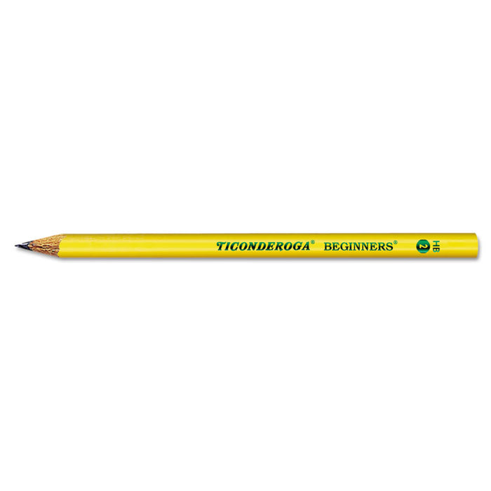 Ticonderoga Beginners Woodcase Pencil with Microban, HB (#2), Black Lead, Yellow Barrel, Dozen