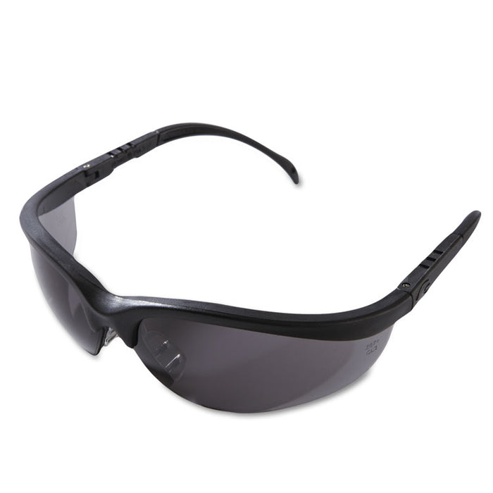 Klondike Safety Glasses, Matte Black Half Frame, Gray Dual Lens, 12/Box