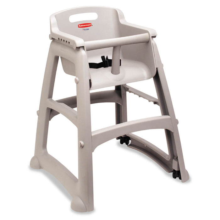 Sturdy Chair Mobile Youth Seat with Casters, Fully Assembled, Four 2" Dual-Wheel Casters, Platinum