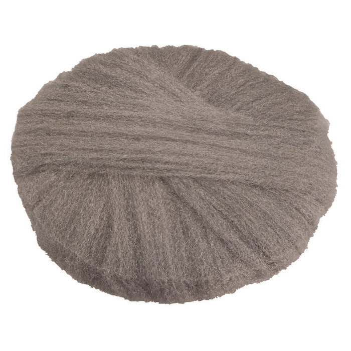 Radial Steel Wool Pads, Grade 3 (Standard): Cleaning and Polishing, 20" Diameter, Gray, 12/Carton