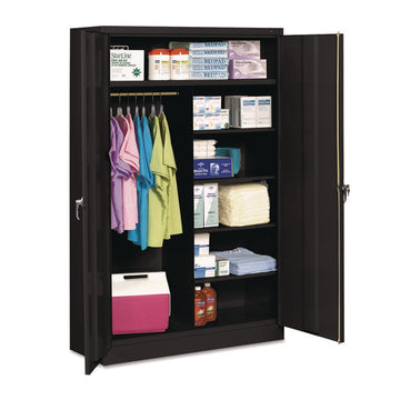 Jumbo Combination Steel Storage Cabinet, 48w x 24d x 78h, Black