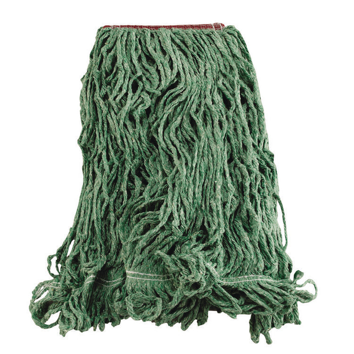 Super Stitch Blend Mop Heads, Cotton/Synthetic, Large, Green 6/Carton