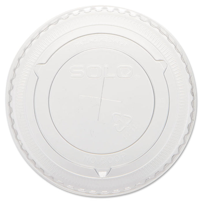 Straw-Slot Cold Cup Lids, Fits 10 oz Cold Cups, Plastic, Clear, 100/Pack, 25 Packs/Carton