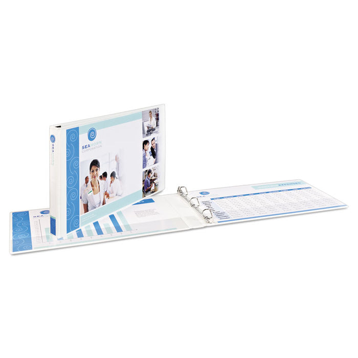 Heavy-Duty View Binders, 3 Rings, 3" Capacity, 11 x 17, White