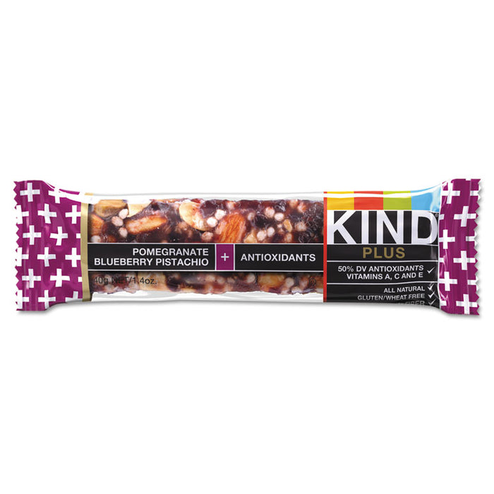 Plus Nutrition Boost Bar, Pom. Blueberry Pistachio/Antioxidants, 1.4 oz Bar, 12/Box