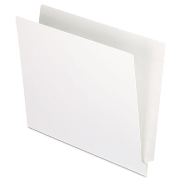 Colored End Tab Folders with Reinforced Double-Ply Straight Cut Tabs, Letter Size, 0.75" Expansion, White, 100/Box