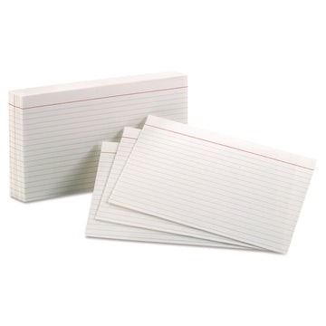 Ruled Index Cards, 5 x 8, White, 100/Pack