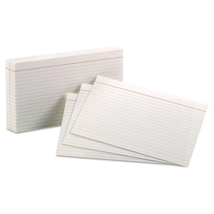 Ruled Index Cards, 5 x 8, White, 100/Pack