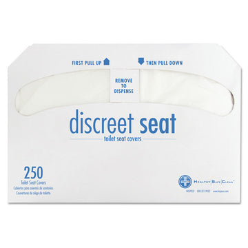 Discreet Seat Half-Fold Toilet Seat Covers, 14.25 x 16.5, White, 250/Pack, 20 Packs/Carton