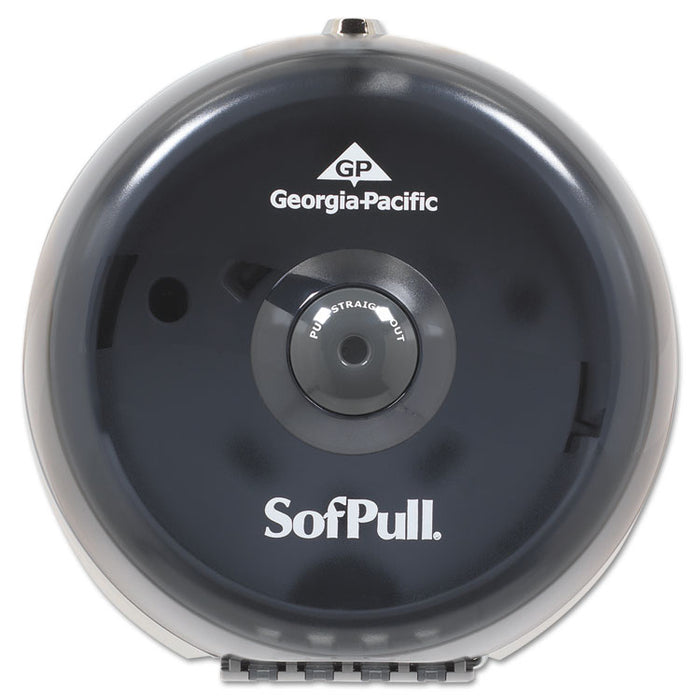 SofPull Mini Center-Pull Single-Roll Bath Tissue Dispenser, 8.75 x 7 x 9, Smoke