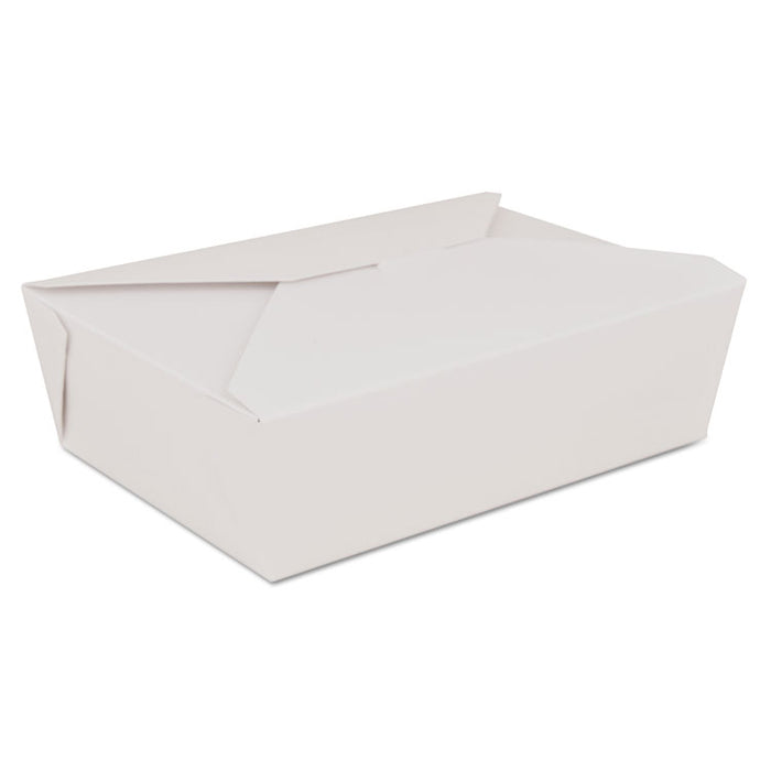 ChampPak Retro Carryout Boxes, #3, 7.75 x 5.5 x 2.5, White, Paper, 200/Carton