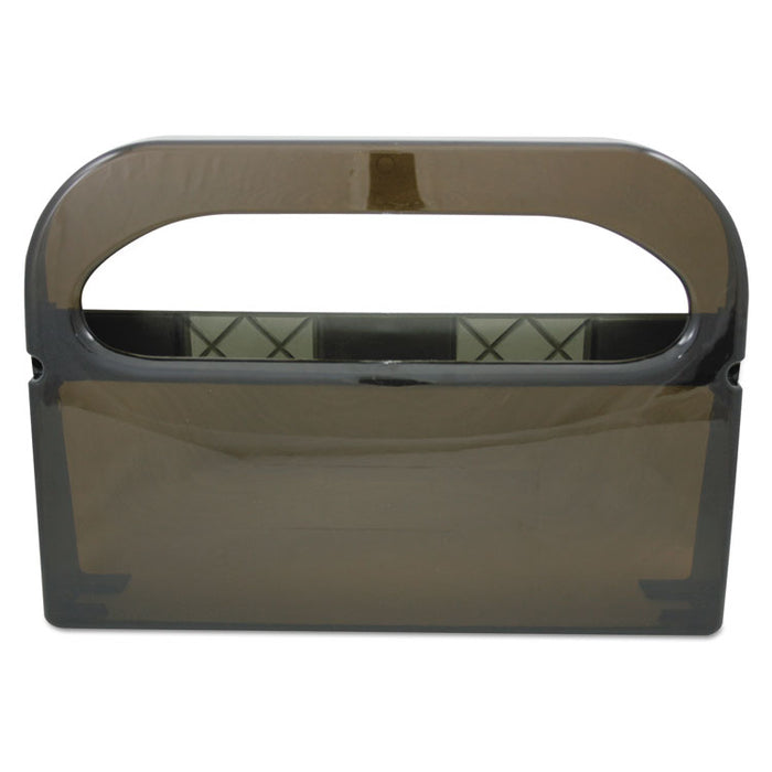 Health Gards Toilet Seat Cover Dispenser, Half-Fold, 16 x 3.25 x 11.5, Smoke