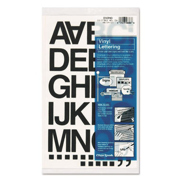 Press-On Vinyl Self-Adhesive Numbers and Uppercase Letters, 1.5" Tall, Black Characters, 37 Pieces