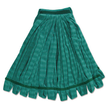 Tube Mop, Microfiber, Green, Medium, 5" Green Headband, 6/Carton