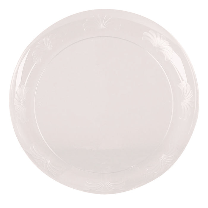 Designerware Plastic Plates, 10.25" dia, Clear, 8/Pack, 18 Packs/Carton