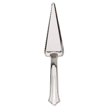 Reflections Heavyweight Plastic Cake Cutter, Silver, 40/Carton