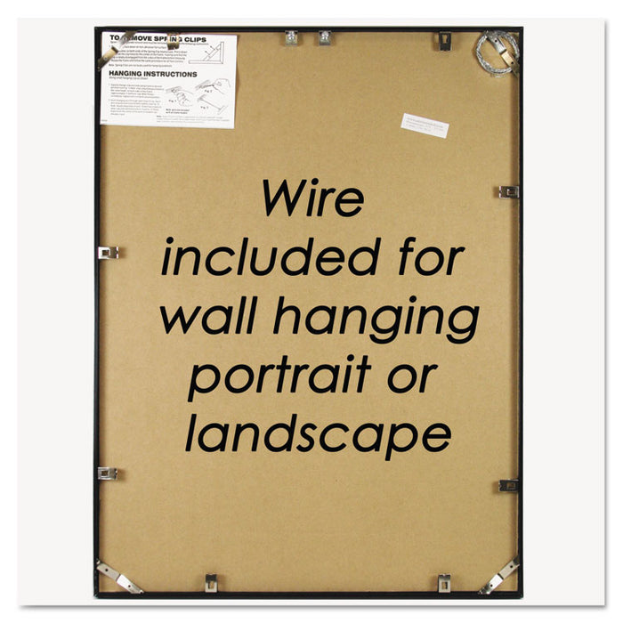 Metal Poster Frame, Plastic Face, 24 x 36, Black