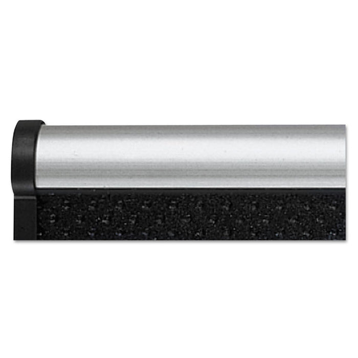 Prestige Black Embossed Foam Bulletin Board, 36" x 24", Black Surface, Silver Aluminum/Plastic Frame