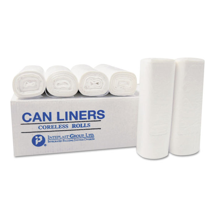 High-Density Commercial Can Liners, 60 gal, 16 mic, 38" x 60", Clear, Interleaved Roll, 25 Bags/Roll, 8 Rolls/Carton