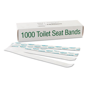 Sani/Shield Printed Toilet Seat Band, 16 x 1.5, Blue/White, 1,000/Carton