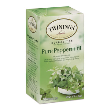 Tea Bags, Pure Peppermint, 1.76 oz Filterbag, 25/Box