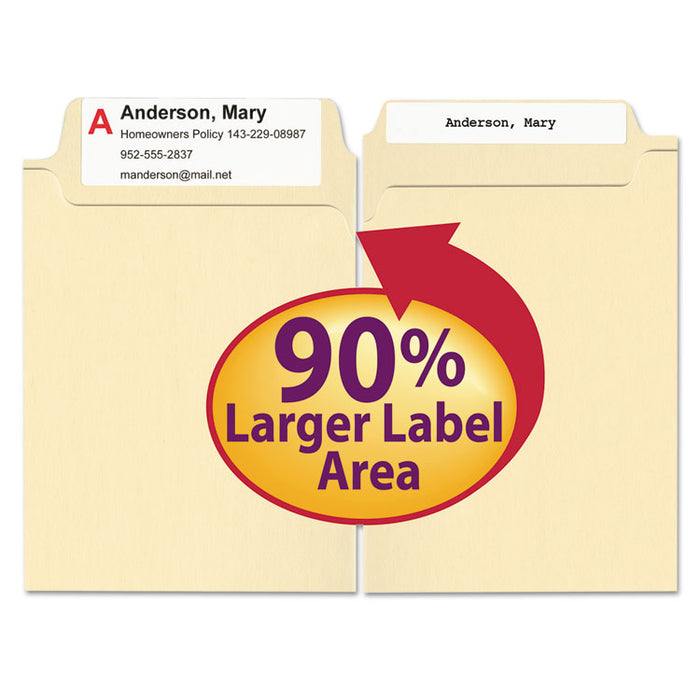 SuperTab Top Tab File Folders, 1/3-Cut Tabs: Assorted, Letter Size, 0.75" Expansion, 11-pt Manila, 100/Box