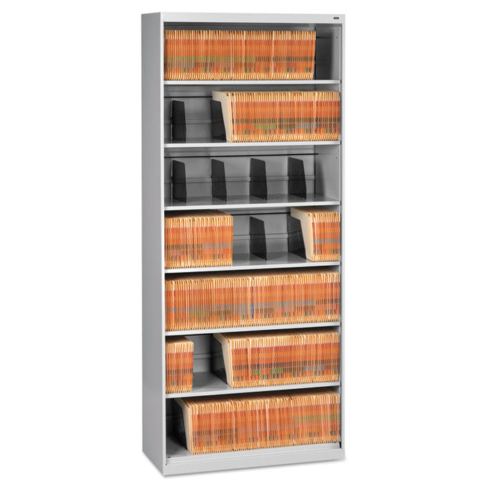 Fixed-Shelf Lateral File for Legal/Letter Size Files, 7 Shelves, 36" x 16.5" x 87", Light Gray