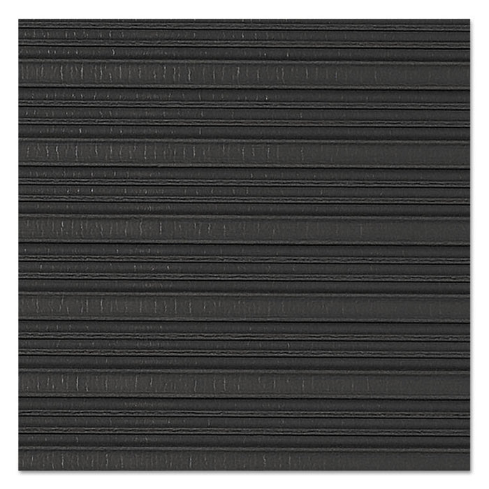 Air Step Anti-Fatigue Mat, Rectangular, Black Ribbed Surface, 24" x 36"