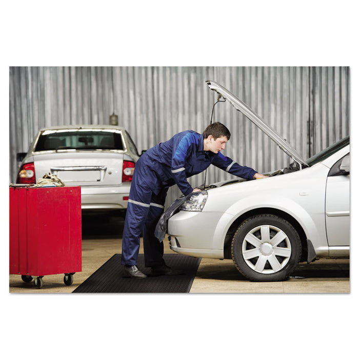 Air Step Anti-Fatigue Mat, Rectangular, Black Ribbed Surface, 36" x 60"
