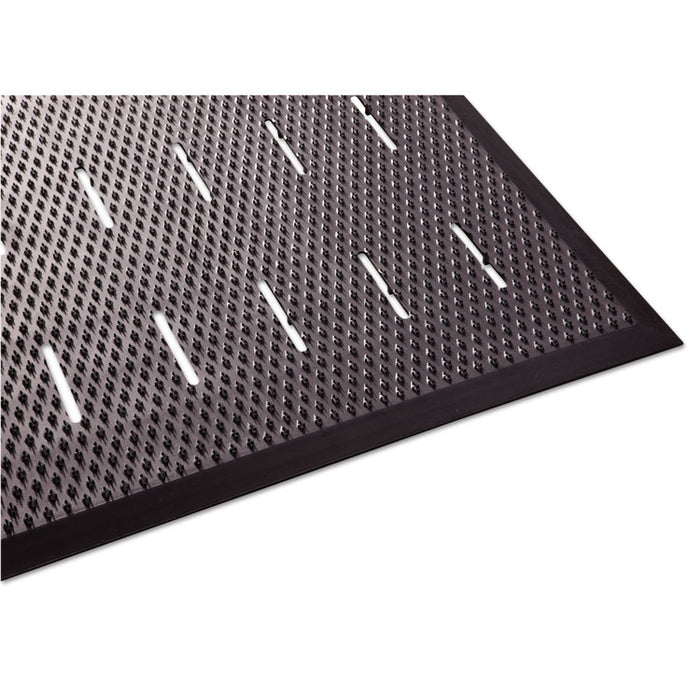 Free Flow Comfort Utility Floor Mat, 36" x 48", Black Non-Slip Vented Surface
