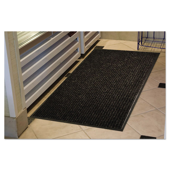 Golden Series Dual Rib Indoor Wiper Mats, Rectangular, Charcoal Gray Carpeted Surface, 36" x 60"