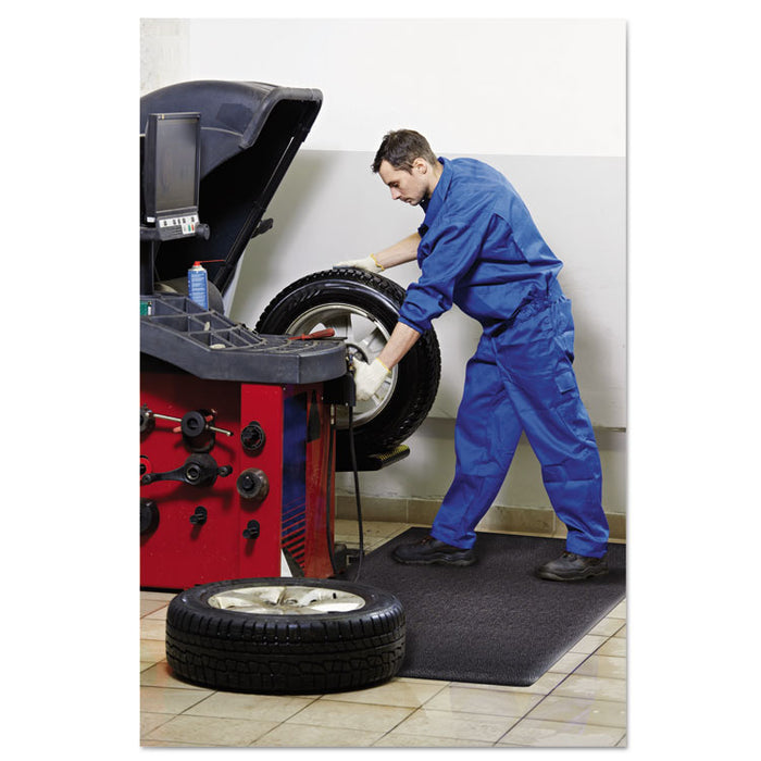 Soft Step Supreme Anti-Fatigue Floor Mat, Rectangular, Black Cross-Hatch Embossed Surface, 36" x 60"