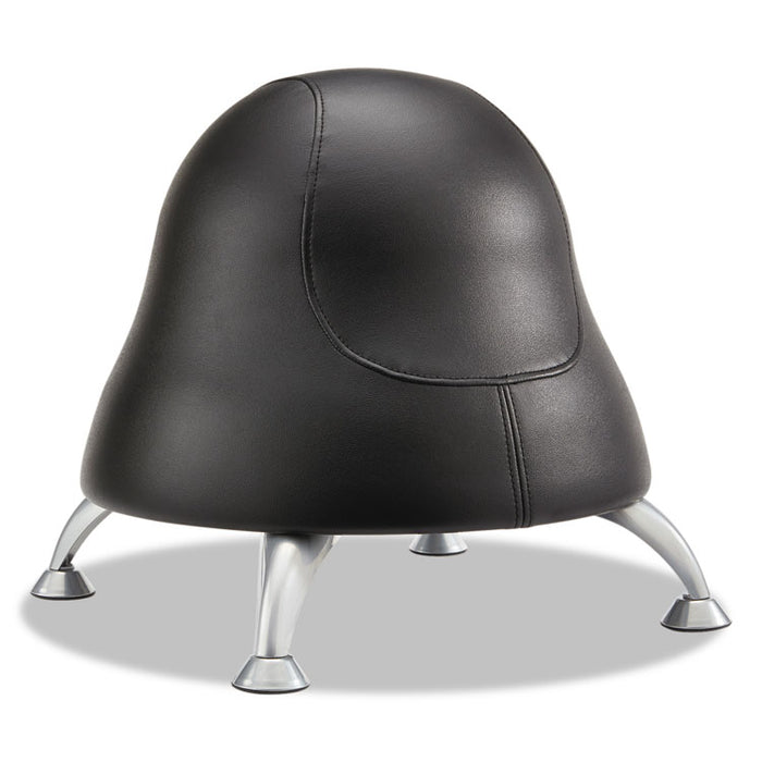 Runtz Ball Chair, Backless, Supports Up to 250 lb, Black Seat, Silver Base