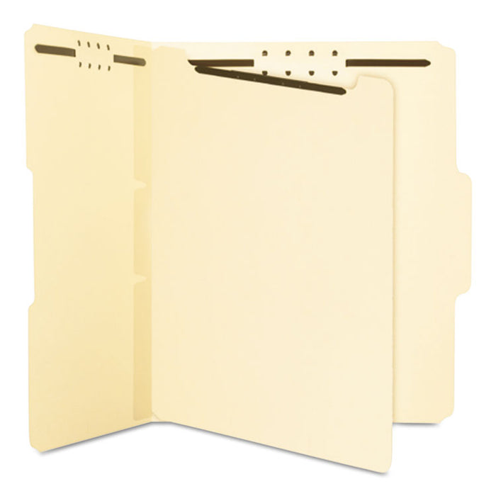 Self-Adhesive Folder Dividers for Top/End Tab Folders, 2 Fasteners, Letter Size, Manila, 25/Pack