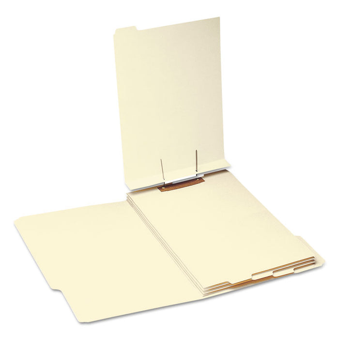 Stackable Folder Dividers with Fasteners, End Tab: 1/5-Cut, 1 Fastener, Legal Size, Manila, 4 Dividers/Set, 50 Sets/Pack
