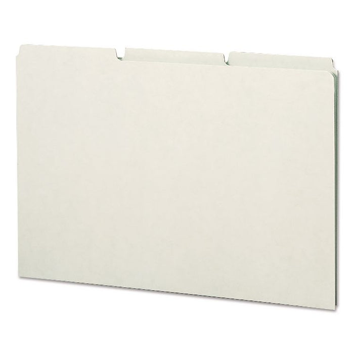 Recycled Blank Top Tab File Guides, 1/3-Cut Top Tab, Blank, 8.5 x 14, Green, 50/Box