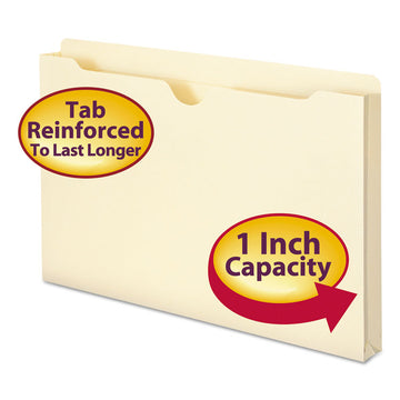 Manila File Jackets, 2-Ply Straight Tab, Legal-Size, Manila, 50/Box