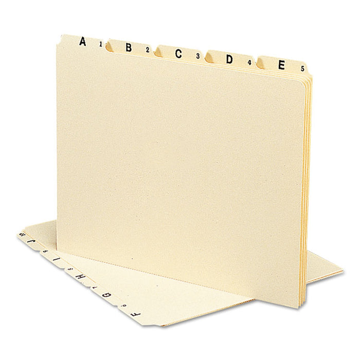 Alphabetic Top Tab Indexed File Guide Set, 1/5-Cut Top Tab, A to Z, 8.5" x 11", Manila, 25/Set