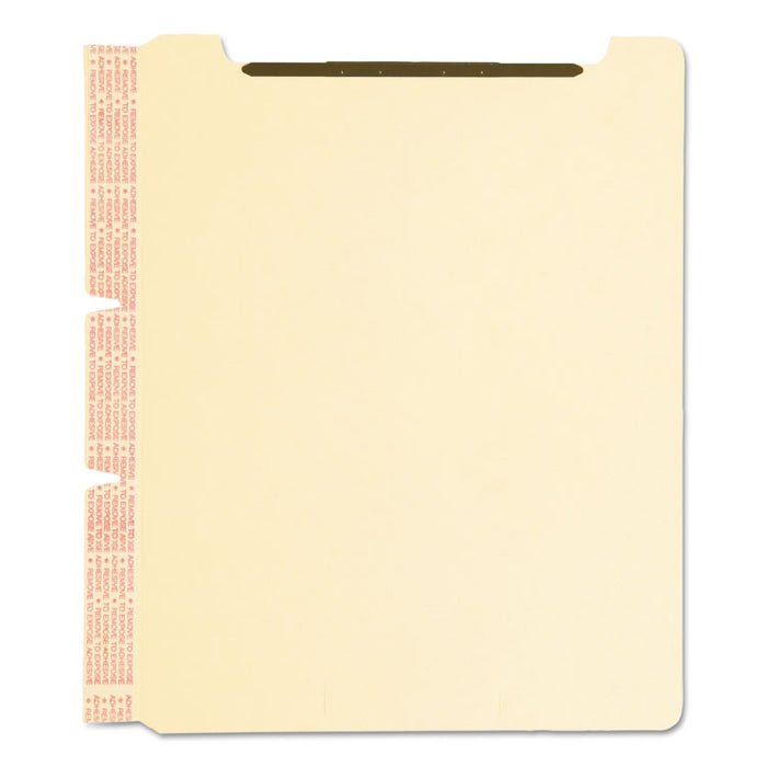 Self-Adhesive Folder Dividers for Top/End Tab Folders, 2 Fasteners, Letter Size, Manila, 25/Pack