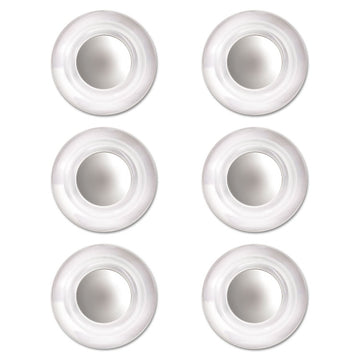 Glass Magnets, Circles, Large, 0.45" Diameter, Clear, 6/Pack