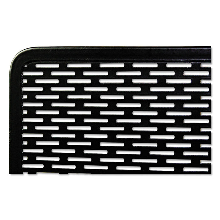 Urban Collection Punched Metal Bookends, Nonskid Base, 5.5 x 6.5 x 6.5, Perforated Steel, Black, Pair