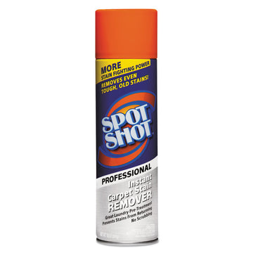 Spot Shot Professional Instant Carpet Stain Remover, Unscented, 18 oz Aerosol Spray, 12/Carton