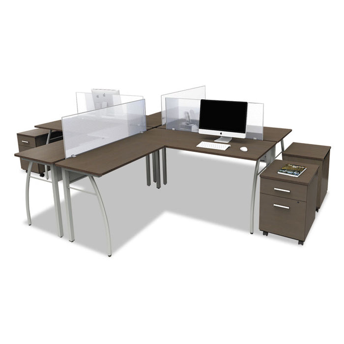 Trento Line Mobile Pedestal File, Left or Right, 2-Drawers: Box/File, Legal/Letter, Mocha, 16.5" x 19.75" x 23.63"