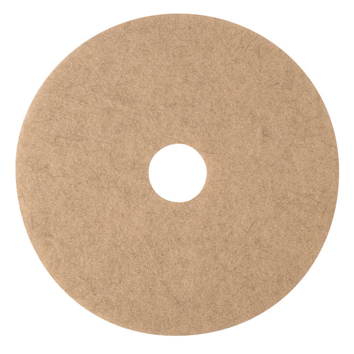 Ultra High-Speed Natural Blend Floor Burnishing Pads 3500, 19" Diameter, Tan, 5/Carton
