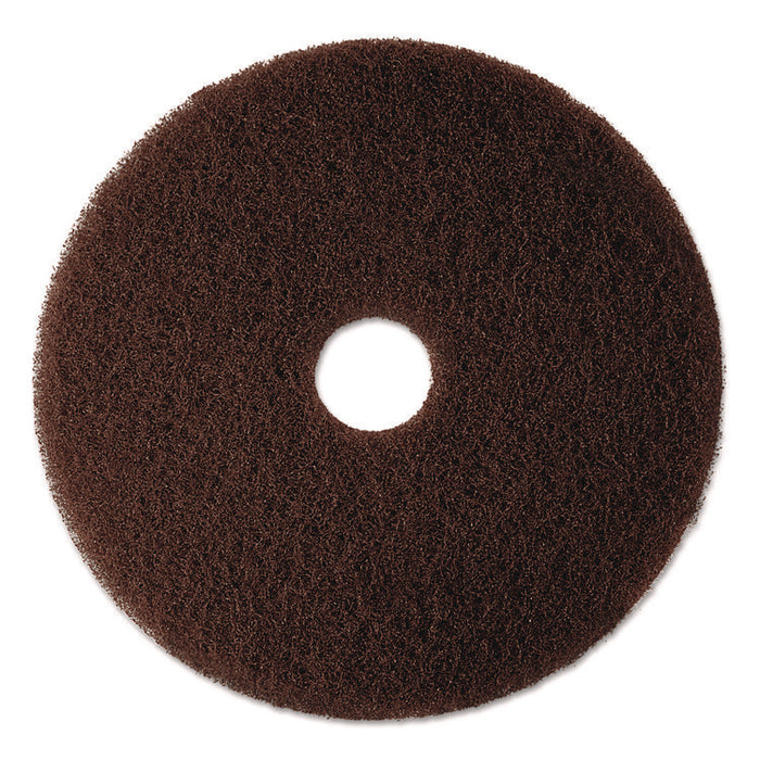 Low-Speed High Productivity Floor Pads 7100, 12" Diameter, Brown, 5/Carton