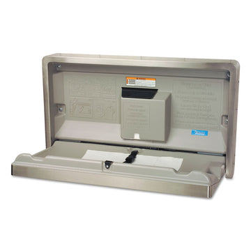 Horizontal Baby Changing Station, 35.25 x 20, Stainless Steel/Beige
